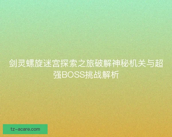 剑灵螺旋迷宫探索之旅破解神秘机关与超强BOSS挑战解析 剑灵螺旋迷宫探索之旅破解神秘机关与超强BOSS挑战解析